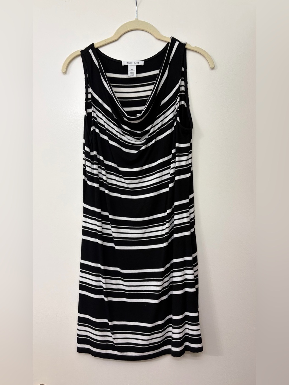 White House Black Market Black & White Striped Sleeveless Dress Size M